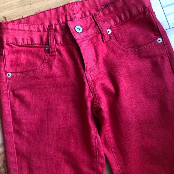 Carmar Red Denim Skinny Style Jeans, Size 25 - Picture 3 of 7
